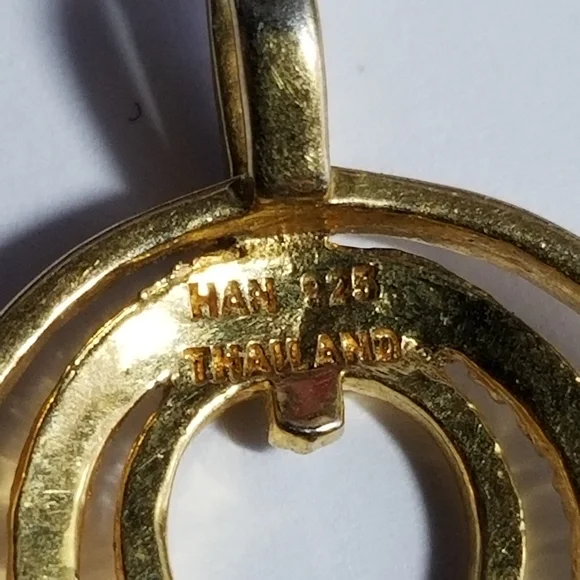 Circles pendant Sterling Silver 925 HAN Thailand gold concentric - Picture 9 of 10